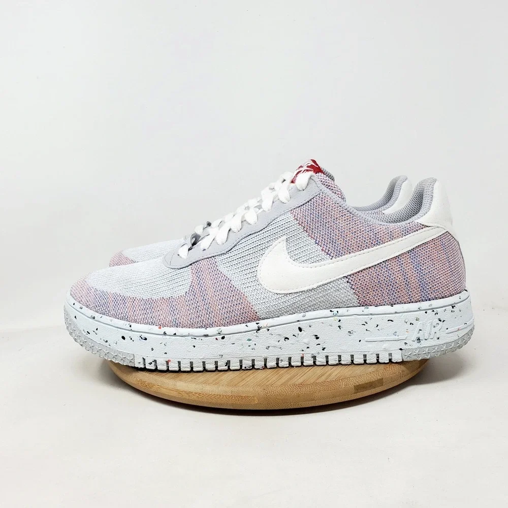 Nike Air Force 1 Crater Flyknit Shoes Mens 10 Grey Lace Up Sneakers